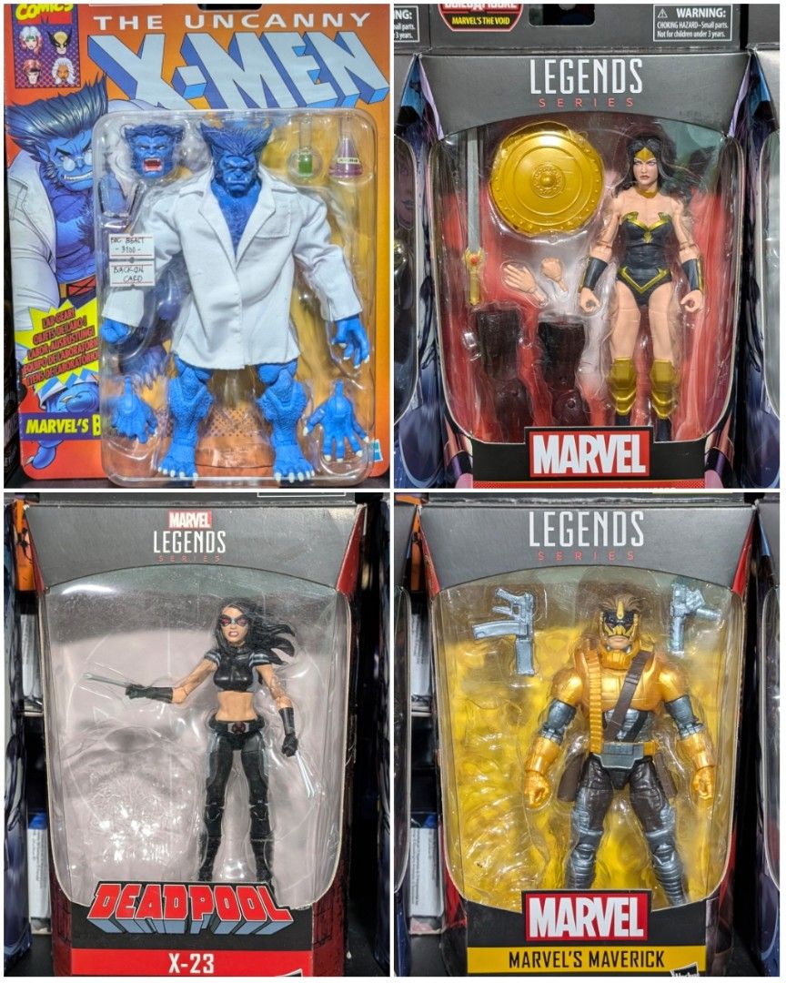 Marvel Legends 11-09-24 (Category: Figurines & Statues) located in Mandaluyong City. Submitted by 4bma_toys (Listing ID 1335266822, Image 2). Description: Sealed Retro Rhino - 2499 Doc Ock - 1799 Sealed Retro Electro - 1499 Ghost Spider - 499 Back On Card Beast - 2699 SOLD MISB Power Princess - 1999 (Loose-No Box - 1949) BIB X-23 - 899 BIB Maverick - 899 KLB Kate Bishop - 999 KLB Hawkeye - 999 KLB US Agent - 799 MISB Capt Falcon - 799 MISB Fox Ma
