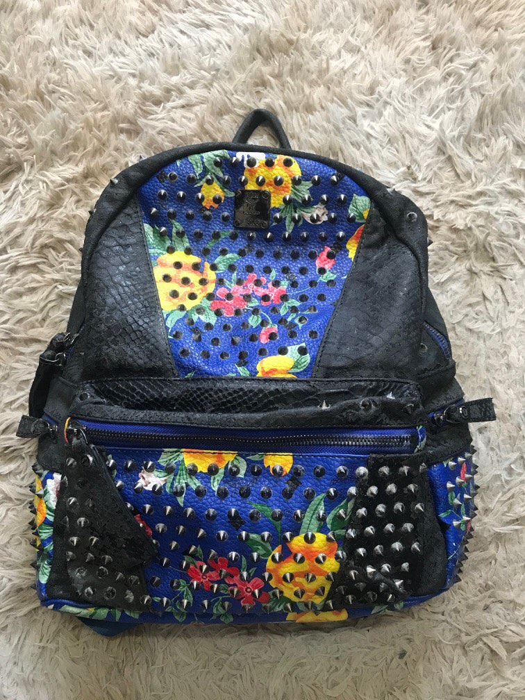 Mcm floral backpack on sale