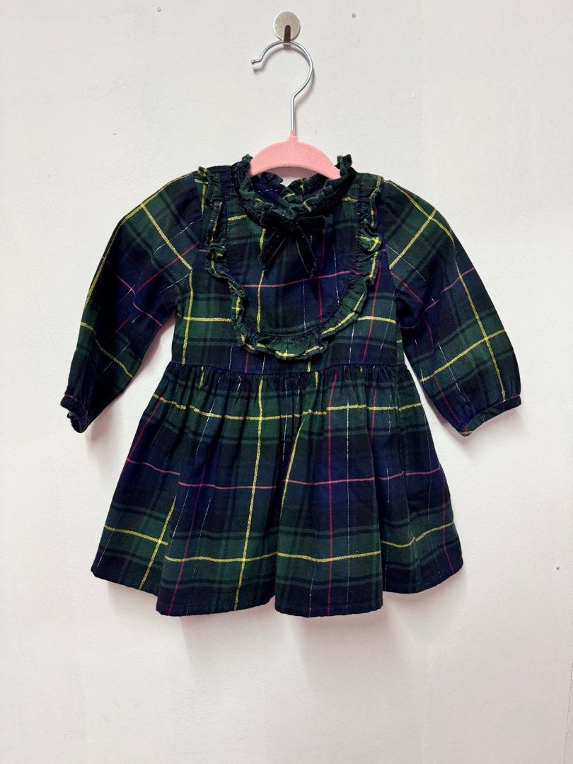 NEXT Dark Green Tartan Dress 3-6months, Babies & Kids, Babies & Kids  Fashion on Carousell