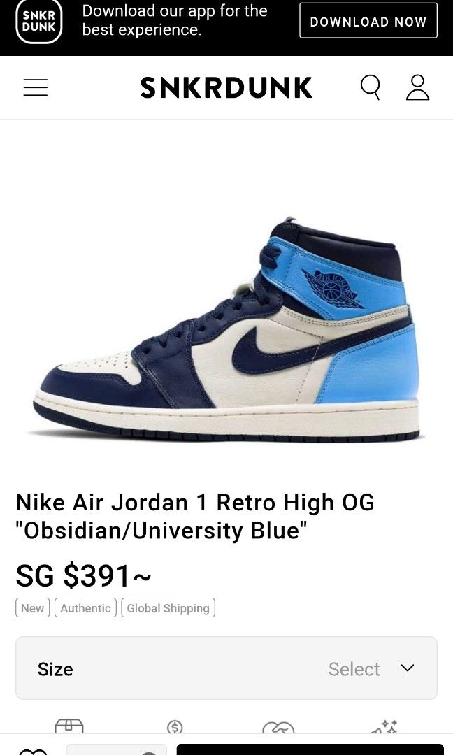 Nike Air Jordan 1 Retro High OG Obsidian University Blue