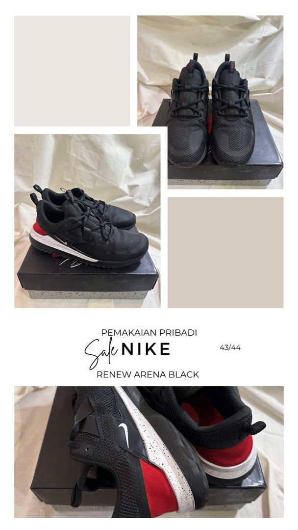 Nike Running Renew Arena Black Fesyen Pria Sepatu Sneakers di Carousell