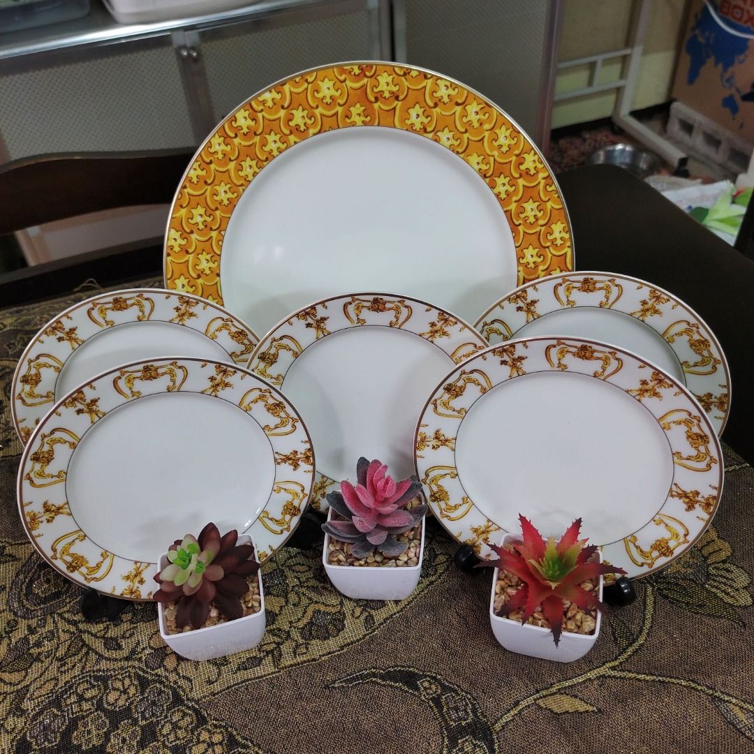 Givenchy Dinner and Cake Plates Set (Category: Other Kitchenware & Tableware) located in Pasig City. Submitted by novashelf (Listing ID 1335276971, Image 1). Description: Givenchy Dinner and Cake Plates Set > From Japan with original box > Unused or new > Dinner plate: 26 cm / 10" > Cake plates: 16.5 cm / 6.3" > Non-microwavable > Dishwasher unsafe NOTE: BEFORE ORDERING 1. Please carefully read the product descriptions to prevent any discomfort. 