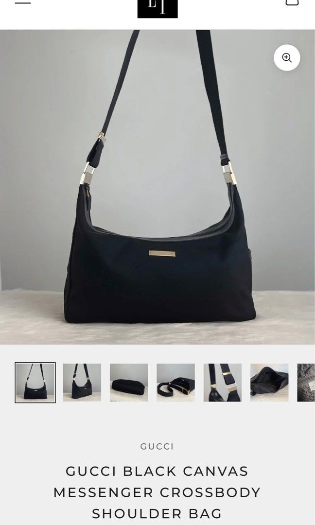 Gucci black canvas crossbody bag store