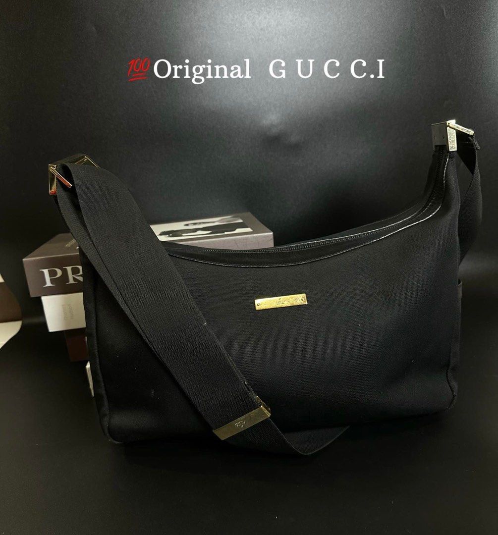 Original GUCCI Black Canvas Messenger Bag Luxury Bags Wallets on Carousell