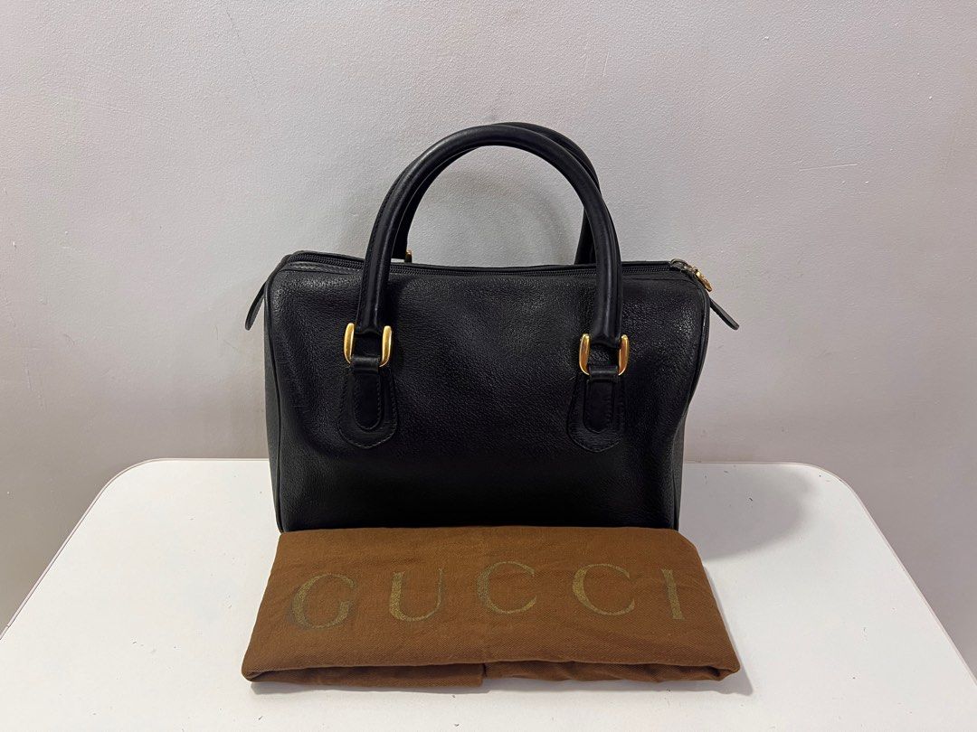Gucci black boston bag hot sale