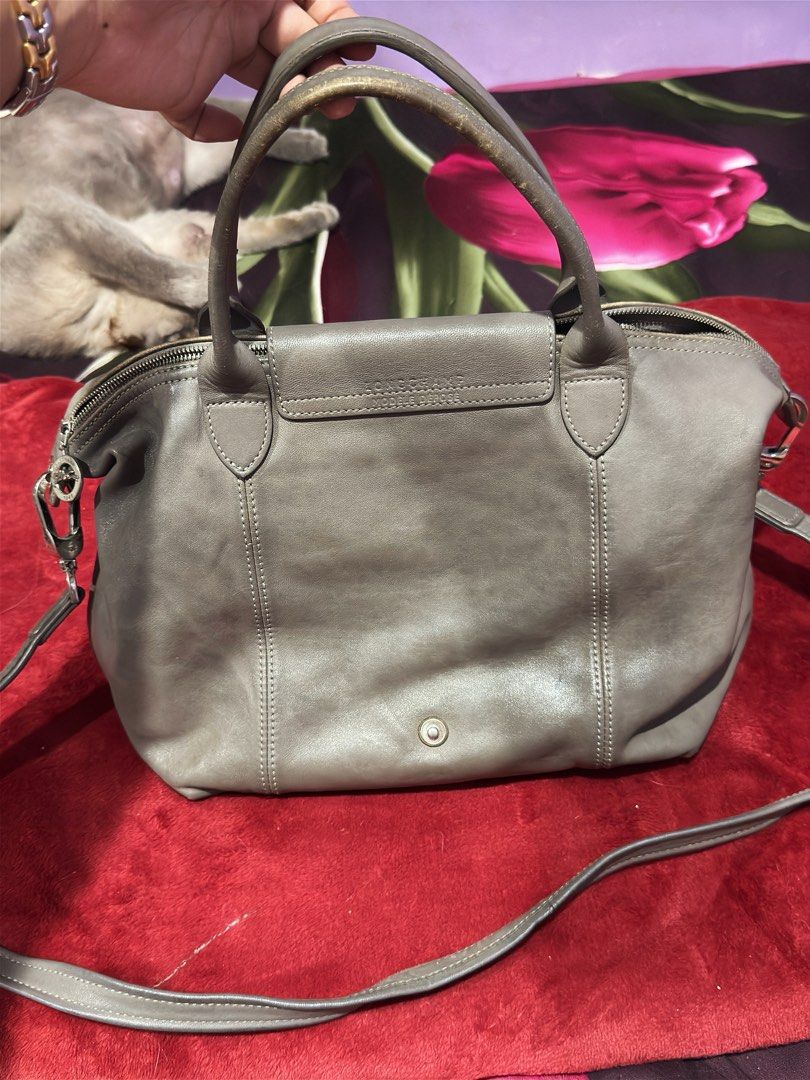 Original Longchamp Le Pliage Cuir Medium Satchel bag Luxury Bags Wallets on Carousell