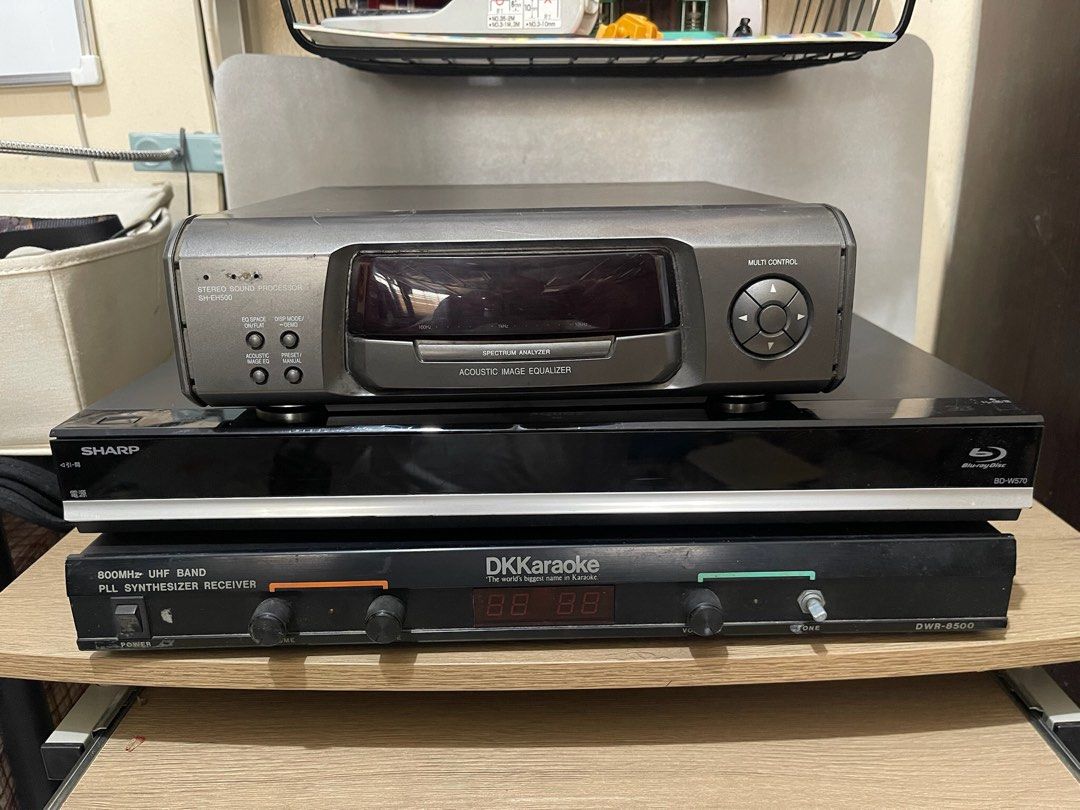 Sharp Bluray 3D Technics Equalizer and DKK karaoke Bundle Sale Untested Kaya Mura (Category: Blu-Ray & Media Players) located in Caloocan City. Submitted by red_rob (Listing ID 1335285991, Image 3). Description: Bundle Sale/take all Only, Price of One, everything Must go All came from Japan 110v, All no remotes * Sharp Bluray 3D. With power, Untested ayaw, bumukas tray * Technics acoustic image equalizer. Untested, part of integrated compo, no po
