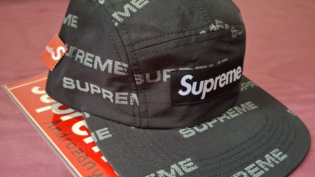 Supreme Reflective Jacquard Camp Cap FW 2024 Black Men s Fashion Watches Accessories Caps Hats on Carousell
