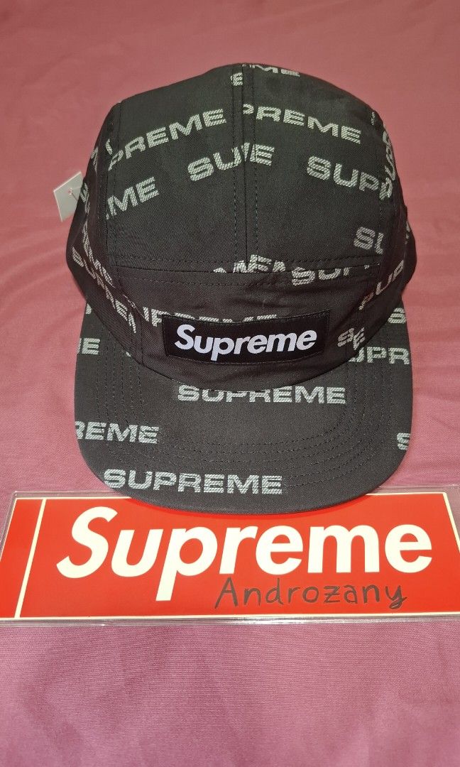 Supreme Reflective Jacquard Camp Cap FW 2024 Black