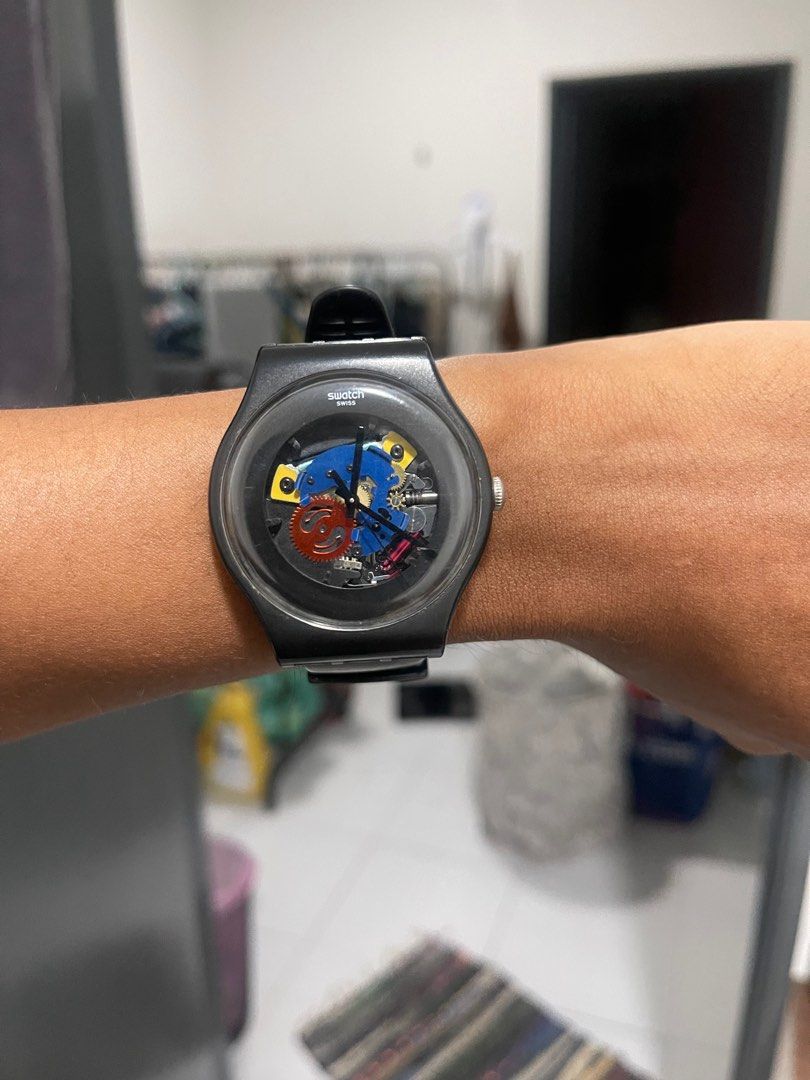 SOLD Swatch Black Lacquered VINTAGE SUOB101