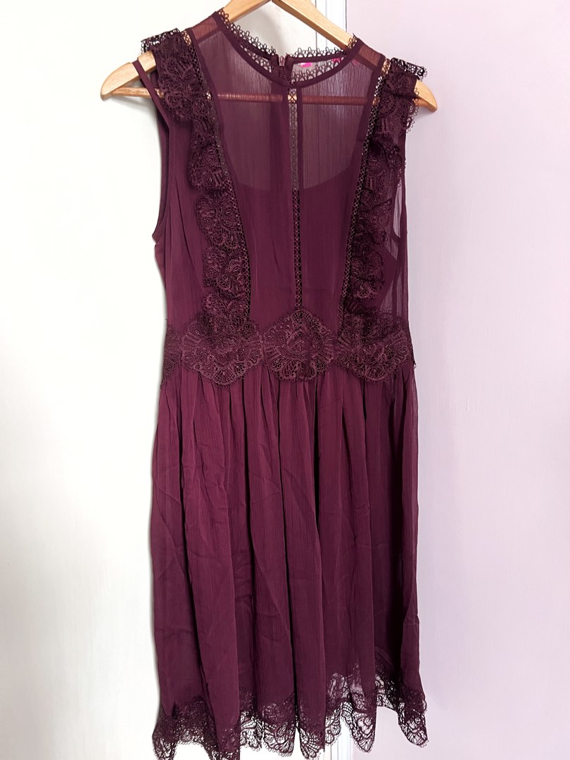 Ted baker claret lace dress [without label], , & , - Carousell
