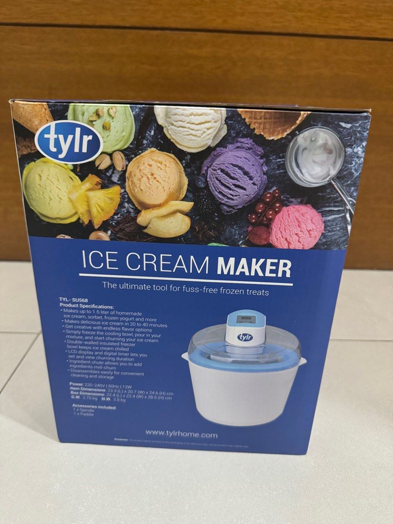 Tylr ice cream maker (Category: Other Kitchenware & Tableware) located in Manila. Submitted by chinchinshaven (Listing ID 1335412081, Image 3). Description: Unused Sealed .