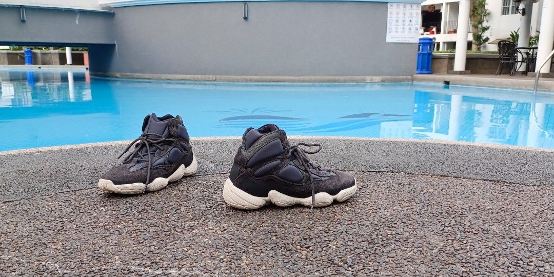 adidas yeezy 500 high slate on feet