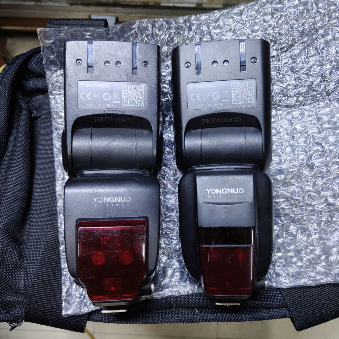Yong Nuo Canon Speedlite Flash (Category: Flashes) located in Manila. Submitted by rossinicalabig (Listing ID 1335319743, Image 2). Description: 500 Pesos, 2 YongNuo Flash Issue: No power. Good for parts out, research or experiment only. Battery door, mount lock intact. Check & pickup at our Photo Studio in Sta.Mesa Mla..