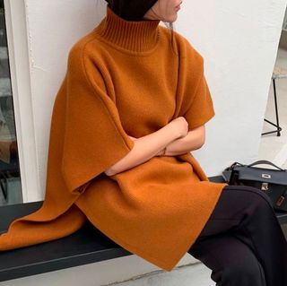 樽領斗篷式厚針織64200383439106110