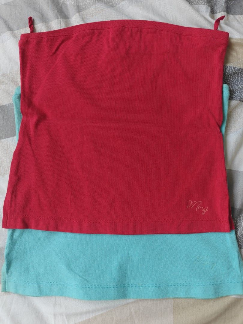 Assorted MNG basic tops (Category: Other Tops) located in Singapore. Submitted by happyhappy_shopping (Listing ID 1339245026, Image 1). Description: Good as New 1pc -$8 2pcs - $14 3pcs - $20 Never worn before or once or twice and kept in wardrobe. Found after shifting house and no longer able to fit Update: Red tube top sold.