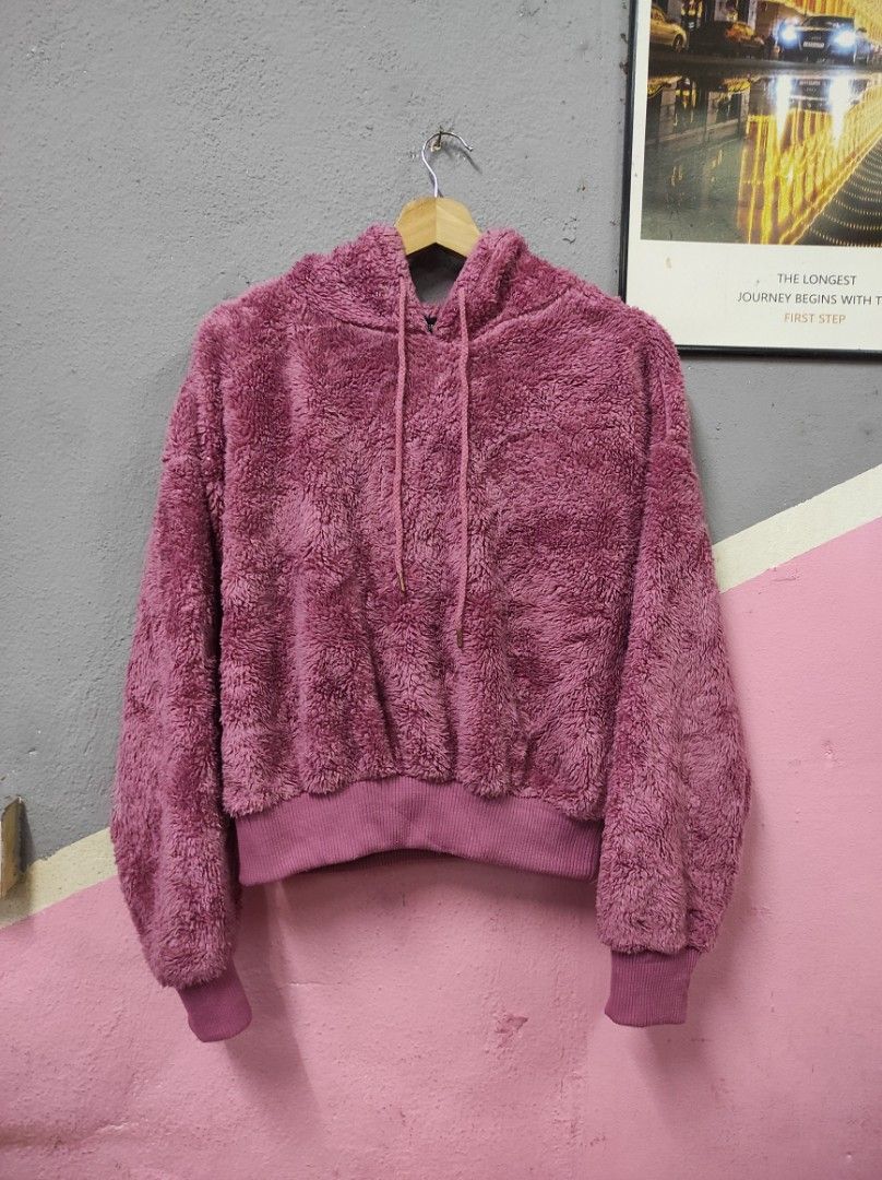 forever 21 japan branded hoodie hooded sweater fleece Sherpa style Women s Fashion Coats Jackets and Outerwear on Carousell