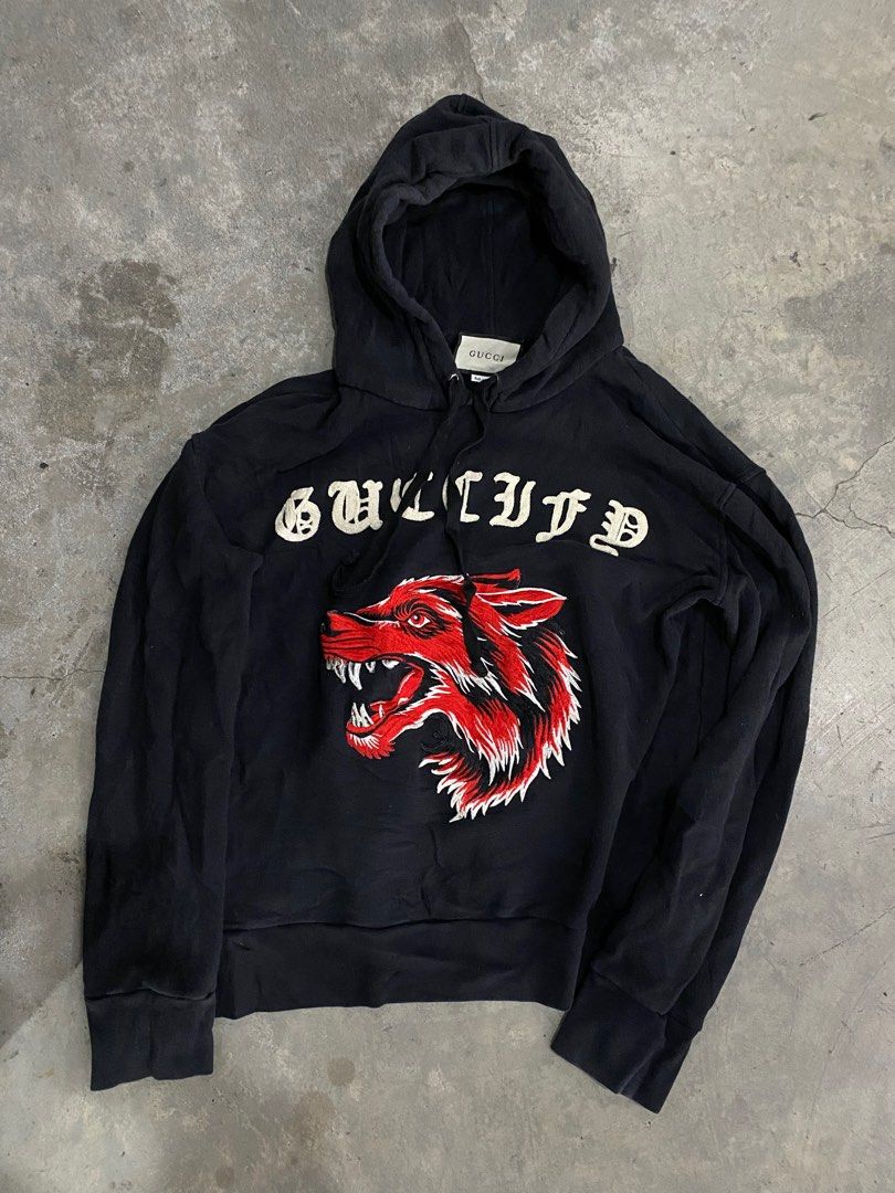 Gucci Guccify Wolf Hoodie Men s Fashion Coats Jackets and Outerwear on Carousell