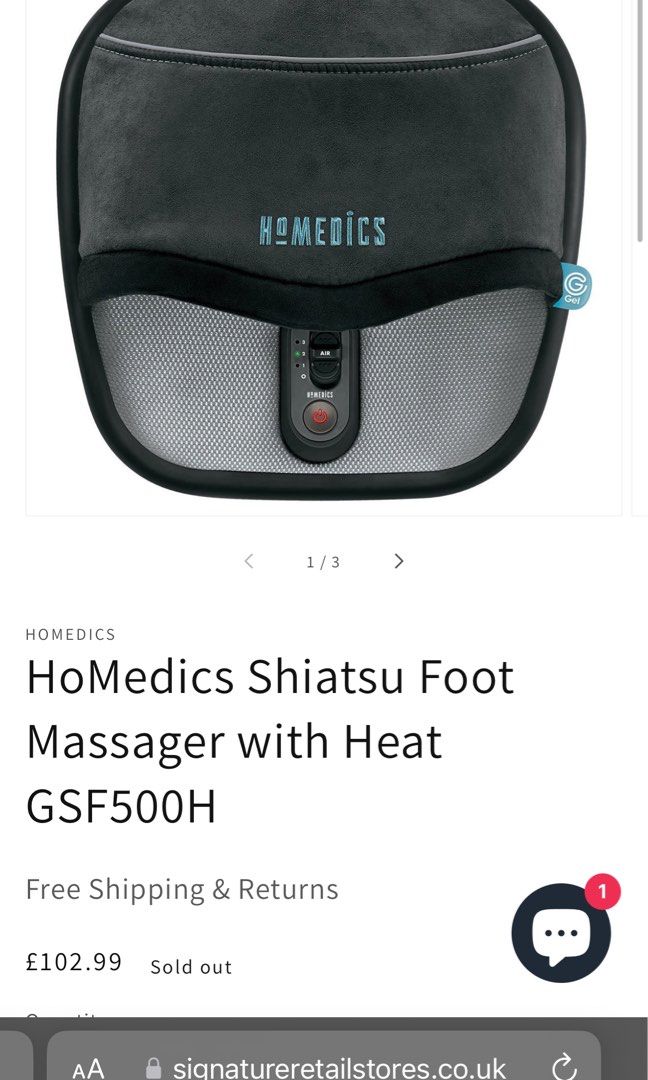 Homedics Foot Massager (Category: Massage Devices) located in Paombong. Submitted by sweetdeals0181656 (Listing ID 1339295271, Image 3). Description: Air + Gel Foot Massager. Model: GSF-500H- GB Input: 220-240V/ 60 Hz 25 W Item is tested okay for all 3 settings. Without box. 2nd to the Last photo used as reference only credit to the owner..