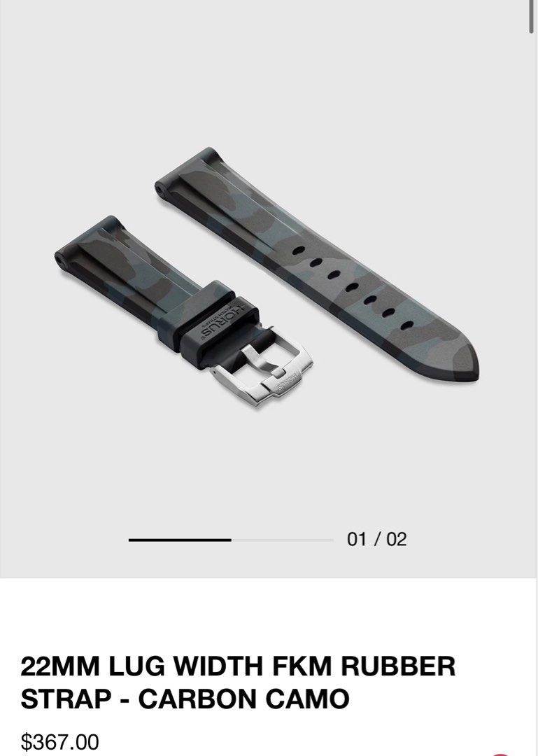 Horus FKM RUBBER 22mm Lug Width Luxury Accessories on Carousell