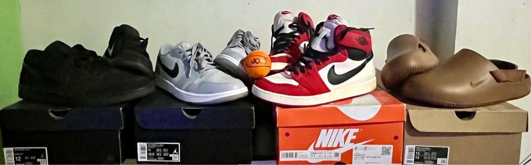 JORDAN pairs Authentic (Category: Sneakers) located in Quezon City. Submitted by authenkicks (Listing ID 1339281997, Image 2). Description: FOR SALE AJ5 “Jordan Manila” Size 10.5 4k AJ1 Triple Black Size 12 4k AJ1 Golf “Dior” Size 11 9k AJKO Chicago Size 11 6k All items are used Some are for beaters Some got issues PM for details All NEGOOOOOOO .