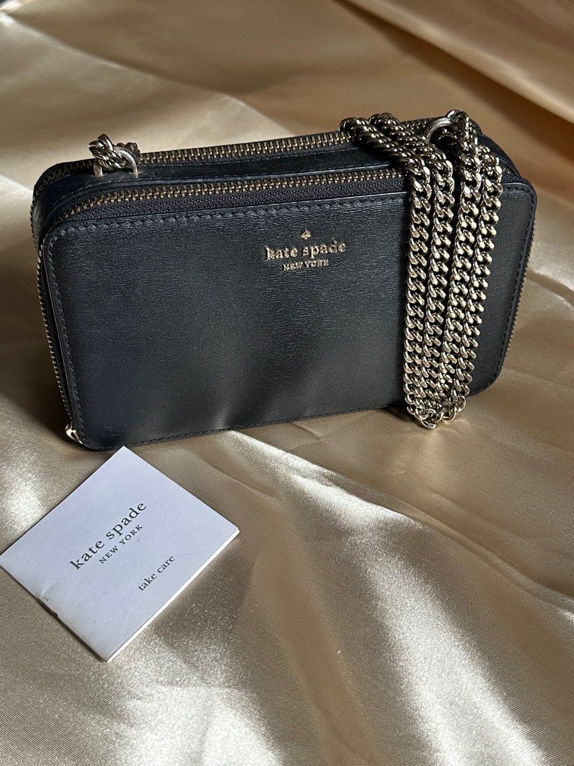 Authentic Kate Spade Connie Double Zip Chain Crossbody Bag Women s Fashion Bags Wallets Cross body Bags on Carousell