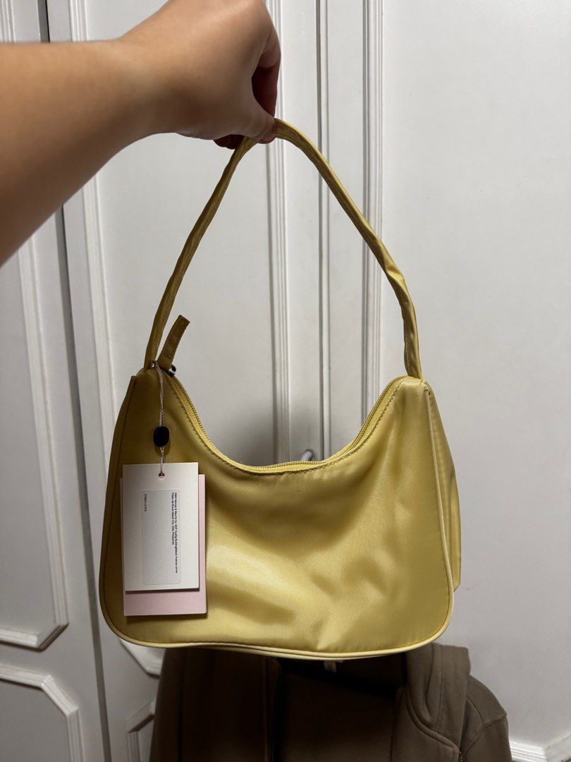 Monki Pastel Yellow Nylon Shoulder Bag Women s Fashion Bags Wallets Shoulder Bags on Carousell