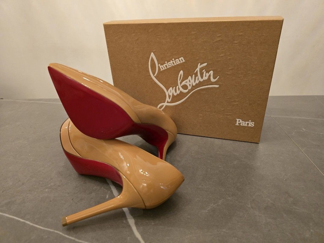CL Pigalle Plato Pumps 100mm Patent Leather Nude