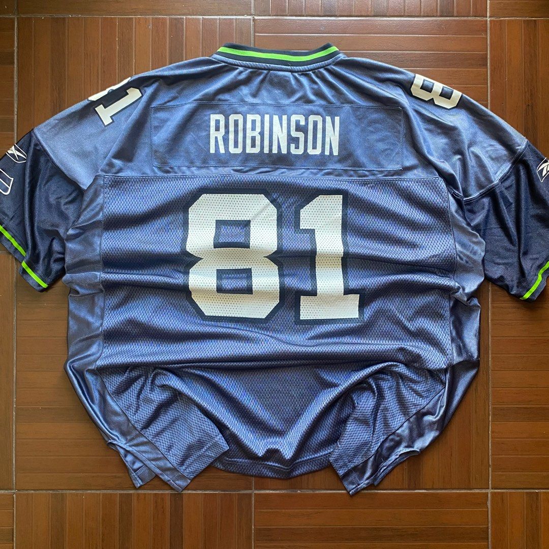 Nfl jersey Seahawks #81 robinson (Category: Tshirts & Polo Shirts ) located in Meycauayan. Submitted by le_dns (Listing ID 1339274586, Image 2). Description: Seahawks #81 robinson By reebok Color: blue Length: 33-35 Pit to pit: 28 Issue: sign of usage, crackprint ₱999 + sf.