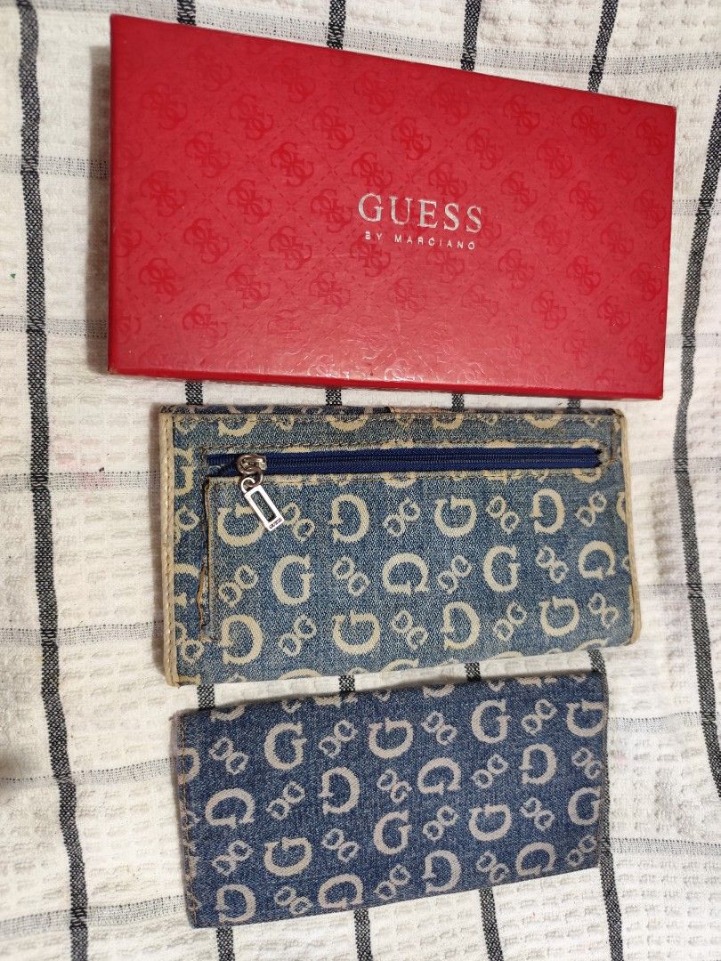 Original Guess Long Wallet Denim with checkbook case and box authentic (Category: Wallets & Card holders) located in Caloocan City. Submitted by fc101 (Listing ID 1339174677, Image 2). Description: 💯original authentic legit guess denim long wallet with box manage your expectations please.