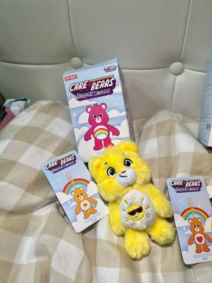 POPMART TAIWAN CAREBEARS ONHAND (Category: Designer & Blind Box Toys) located in Davao. Submitted by secondstudioph (Listing ID 1339244690, Image 2). Description: 🧸 POP MART CARE BEARS UNLOCK THE MAGIC PLUSH PENDANT ✨Each character comes with a different scent! 🌻 sealed box, sealed foil = ₱880 🌻 unsealed box, unsealed foil = ₱780 🔆Tenderheart Bear - SOLD 🔆Grumpy Bear - SOLD 🔆Funshine Bear 🔆 SEALED BOX - SOLD 📮 MOP: GCash / GoTyme / Bank T