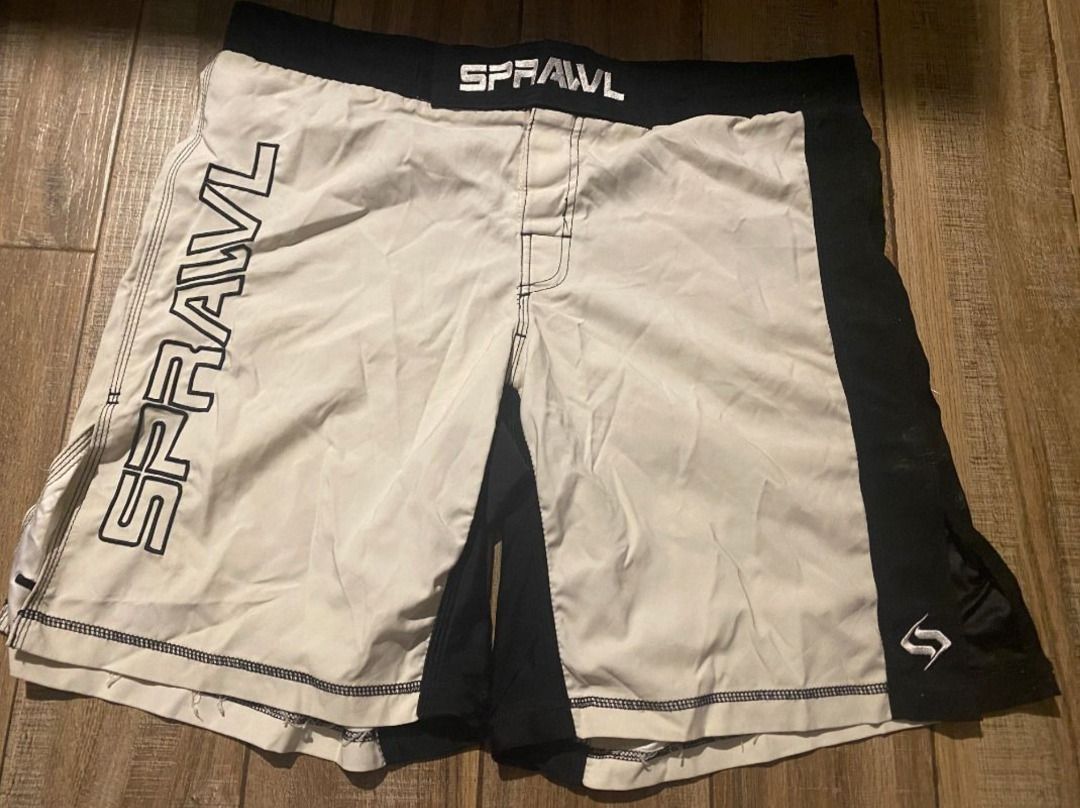 Sprawl MMA shorts white Men s Fashion Activewear on Carousell