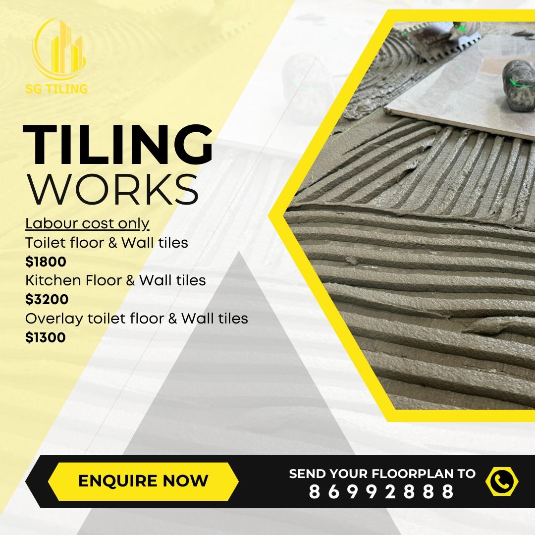 SG Tiling contractor/Direct Tiling/Tiling Works / Services / Renovation / Reno / Flooring / Vinyl / HDB / BTO / Condo / Landed / Residential / Commercial / Contractor62863093528066110