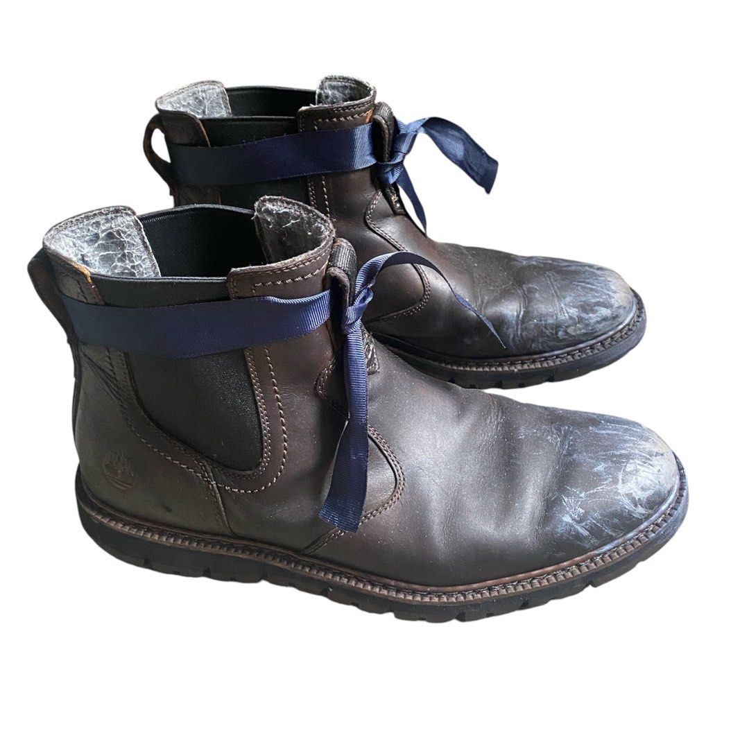 Timberland Chelsea Boots (Category: Boots) located in Quezon City. Submitted by julyissue (Listing ID 1339297308, Image 1). Description: Timberland Chelsea Boots Custom Black Fade Dyed & White Finish Toe Size 43 Location | Fairview, Quezon City. MOP | Gcash, COD Payment First #notobogus.