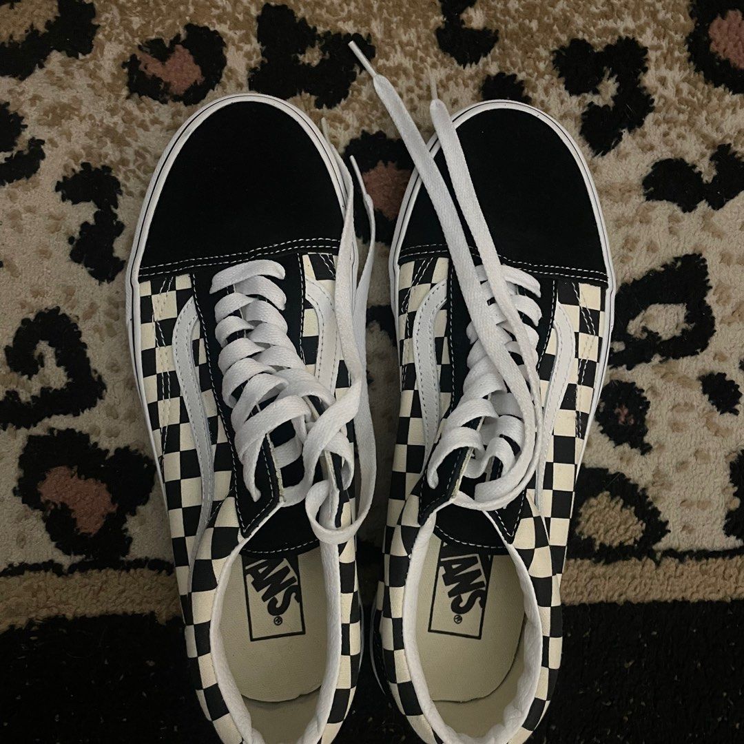 Vans Old Skool Primary Check, Fesyen Pria, Sepatu Sepatu Formal
