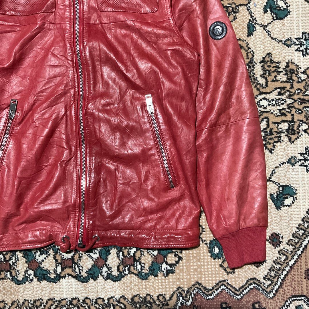 Vintage Diesel Red Leather Jacket