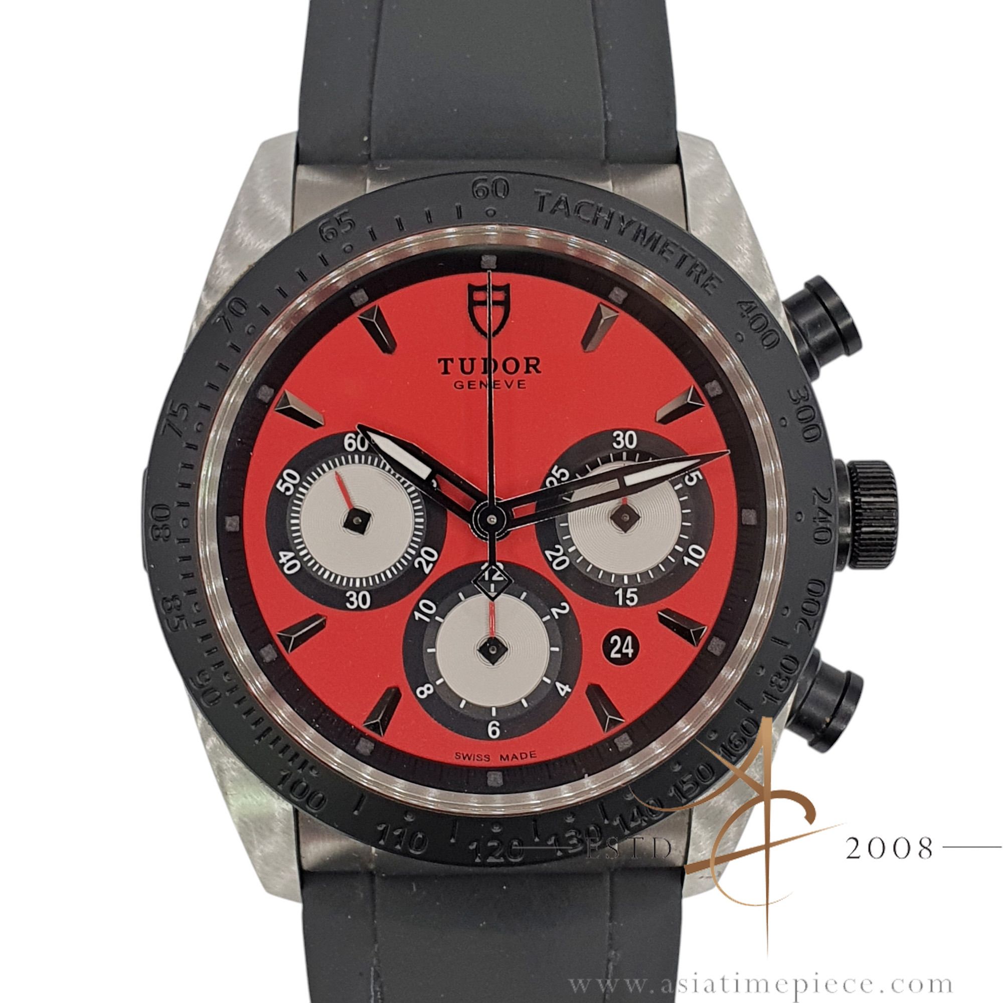 2015 Tudor Fastrider 42010N Red Dial Chronograph Full Set (Category: Watches) located in Singapore. Submitted by asiatimepiece (Listing ID 1340944943, Image 1). Description: Tudor Fastrider Chronograph (Discontinued) SKU: 104/Q Comes with: Full set - triple box, manual, tool, cardholder, purchase receipt and warranty card dated 2015 (Singapore) Warranty: 12 months in-house warranty Ref: 42010N Serial: I series Year: 2015 Dial: Red Movement: Autom