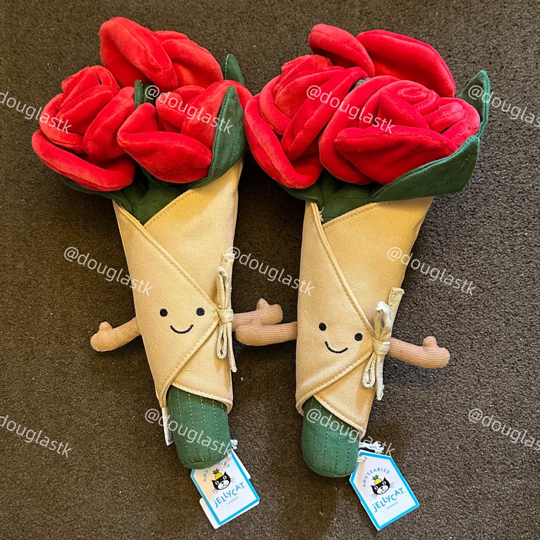 現貨] Jellycat Amuseable Rose Bouquet 玫瑰花束, 興趣與生活, 文具及
