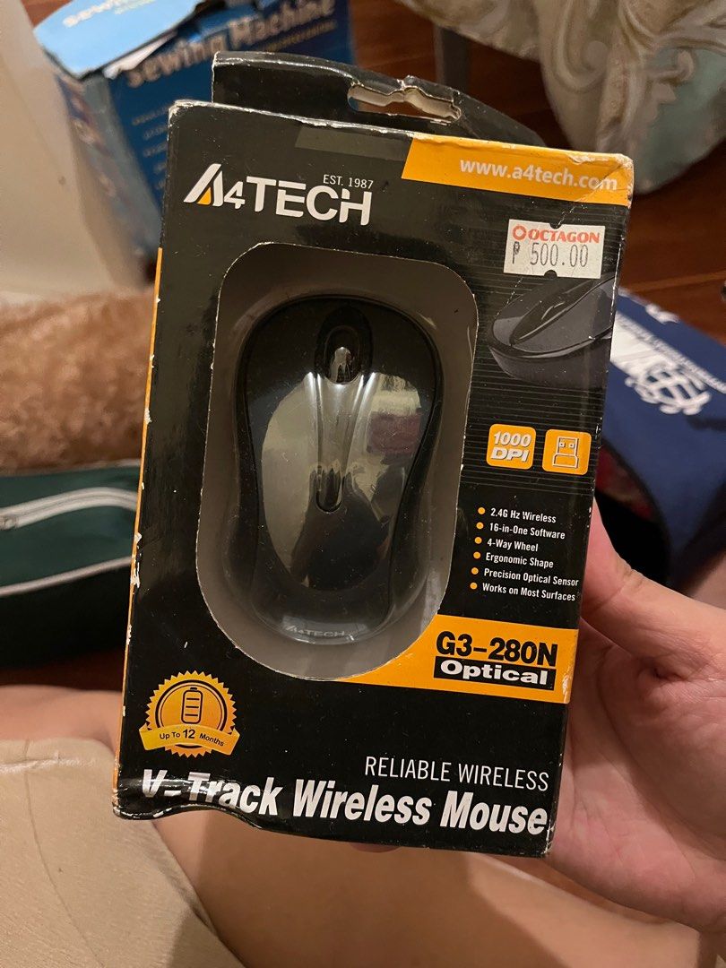 a4tech wireless mouse black (Category: Mouse & Mousepads) located in Manila. Submitted by a_vendre (Listing ID 1341026381, Image 1). Description: Brand new wireless mouse black.