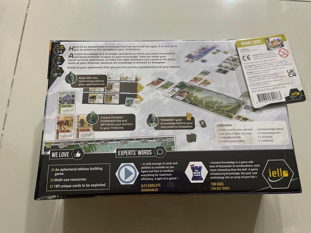 Ancient Knowledge (Category: Board Games & Puzzles) located in Singapore. Submitted by donevercare (Listing ID 1340979620, Image 2). Description: Ancient Knowledge with promo cards.