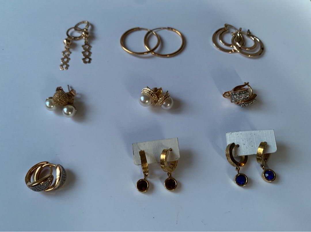 Assorted Gold Plated Earrings (Category: Earrings) located in Bacoor. Submitted by mydeclutt (Listing ID 1340906056, Image 1). Description: Ranges from PHP100-500 depending on design, price is nego and discounted if more are bought DM for more photos.