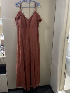 Rustic Bridesmaid Dress / Formal Gown / Terracotta / Birdy Grey Devin Convertible Dress Chiffon Desert Rose