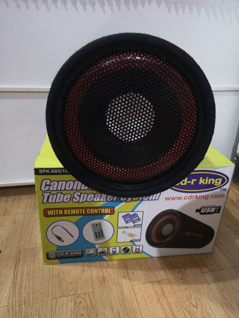 Canonball Speaker (Category: Entertainment Systems & Smart Home Devices) located in Manila. Submitted by thechecklistph (Listing ID 1340883538, Image 2). Description: Canonball Speaker P500 Supports SD/MMC card and USB flash drive Compatible with MP3, MP4, PC or any 3.5mm jack Input 110V to 220V Output 12V DC Brand new. Never been used. Pick up or shipping shouldered by buyer..
