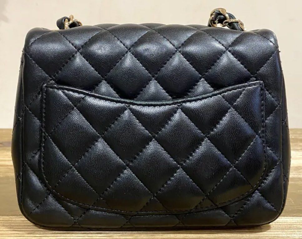 Chanel Mini Classic Square Black GHW Lambskin (Category: Luxury Bags & Wallets) located in Quezon City. Submitted by __12345 (Listing ID 1340926529, Image 2). Description: - Preorder (2 weeks eta) - 9/10 condition - Series 29 - Includes dustbag - Entrupy available upon request - Available for meet ups/delivery - Detailed photos available upon request - Guaranteed authentic or money back! Open to sourcing requests! Send us a message 💌🛍️.
