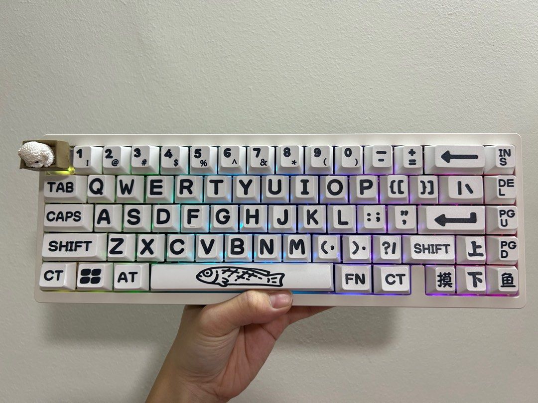 BRAND NEW Customised white lucky 65 v2 mechanical gaming keyboard