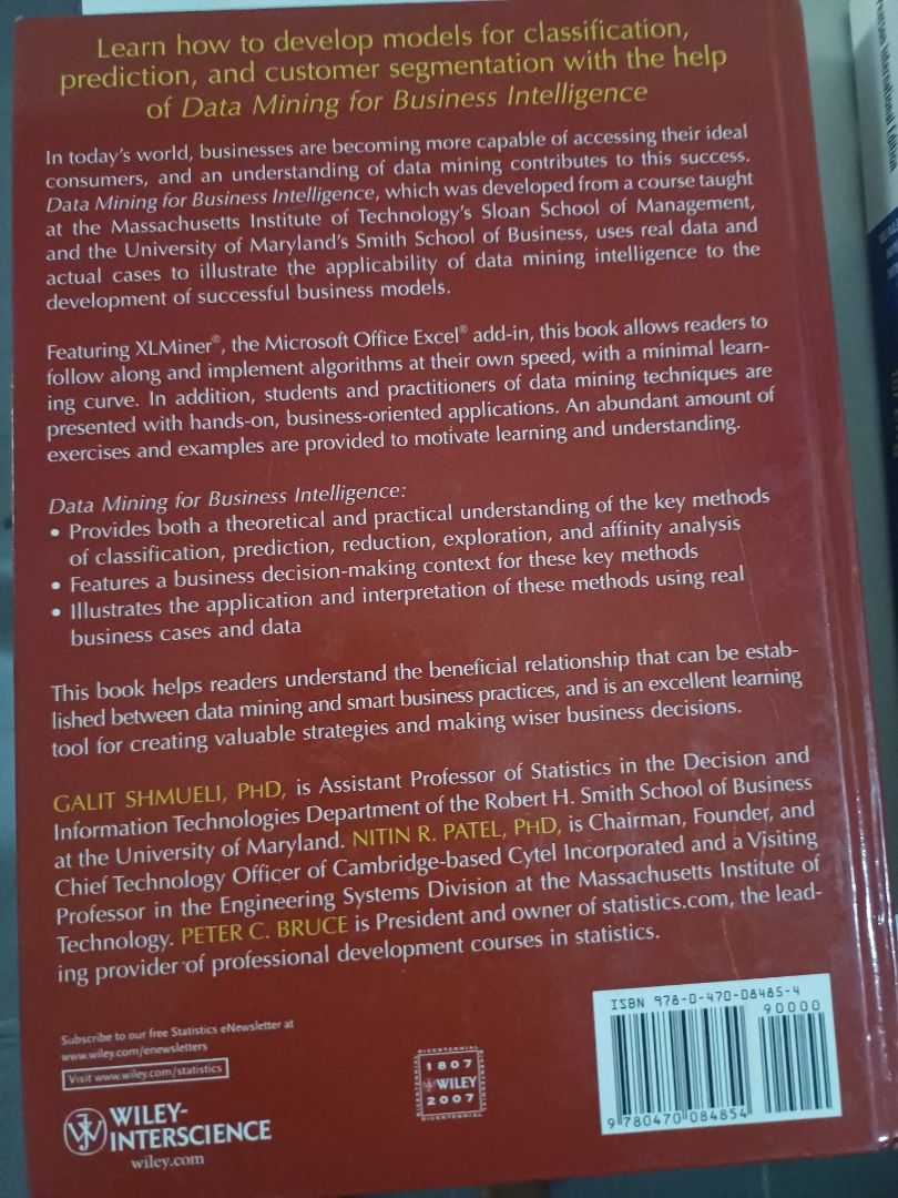 DATA MINING/ STATISTICS (Category: Textbooks) located in Singapore. Submitted by annonymous2021 (Listing ID 1340890994, Image 3). Description: Letting go of 2 Data Science and Statistics textbooks at a very reasonable rate. Very good in building / reinforcing foundational concepts for any beginner to advanced learner. Please drop me a chat here on Carousell if interested to purchase both books.