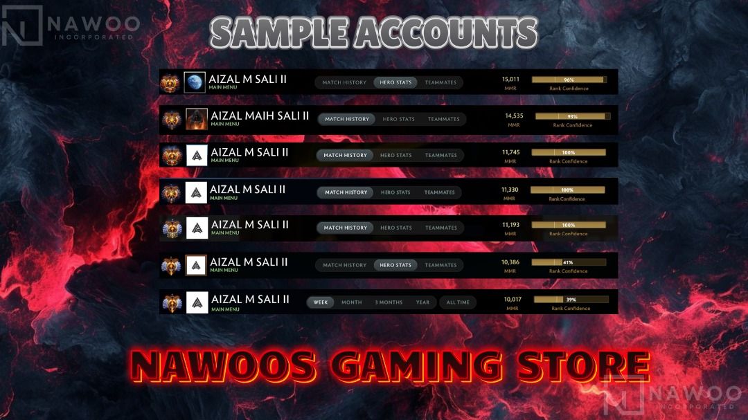 DOTA 2 - TOP RANK IMMORTAL ACCOUNTS (Category: Game Gift Cards & Accounts) located in Imus. Submitted by nawoo234 (Listing ID 1341028601, Image 2). Description: 🎮 NAWOOS GAMING STORE 💥 DOTA 2 ACCOUNTS & BOOSTING — SPEED. SECURITY. LEGIT. 🏆 1,500+ Players Served | 100% Direct Supplier | No Third-Party Sellers 🔥 OUR MAIN SERVICES • Main & Smurf Accounts – From 5K up to 16K+ MMR • Hidden MMR Binding – 6K–7.5K Range • MMR Boosting – Up to 16K (Al