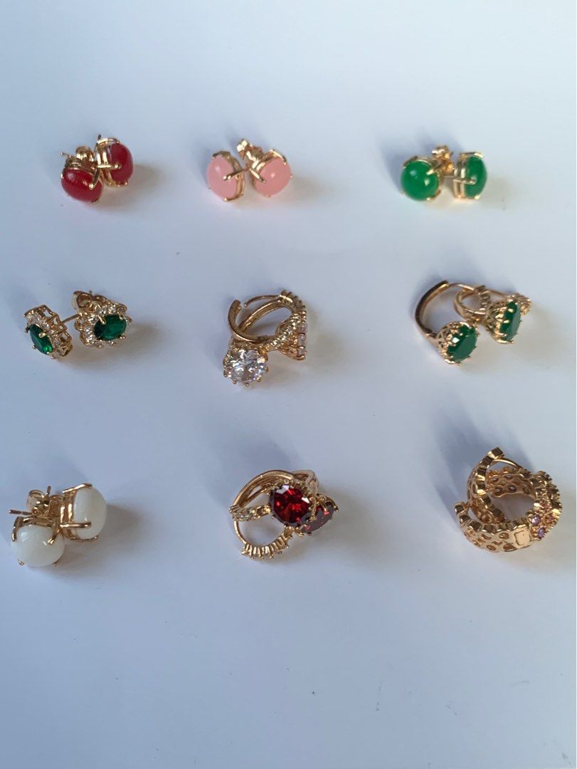 Gemstone Earrings (Category: Earrings) located in Bacoor. Submitted by mydeclutt (Listing ID 1340904638, Image 1). Description: Ranges from PHP200-500 depending on design, price is nego and discounted if more are bought/take all DM for more photos.