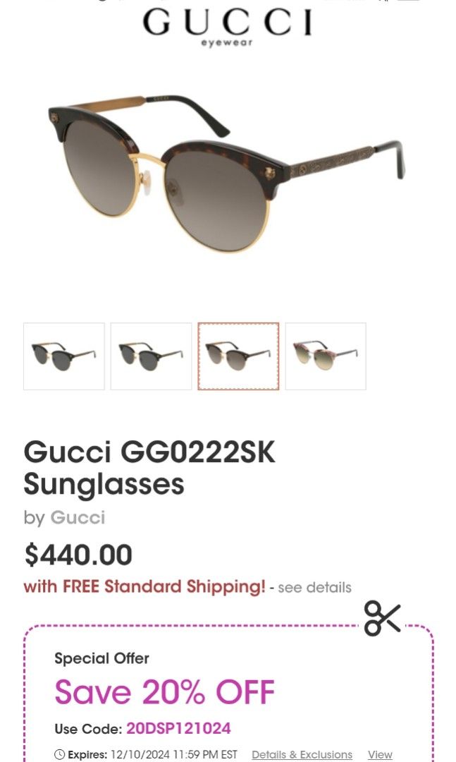 GUCCI WITH CASE GG0222SK 002 RARE SUNGLASSES UNISEX Women s Fashion Watches Accessories Sunglasses Eyewear on Carousell
