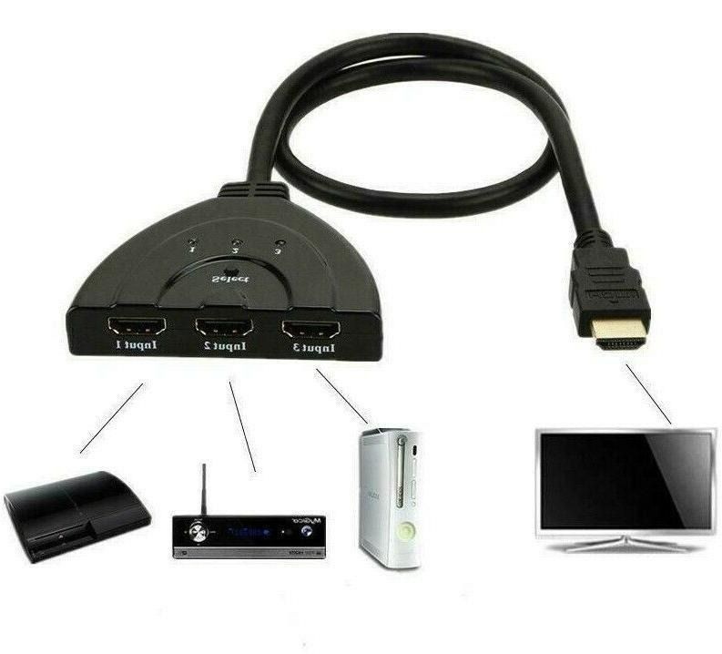 VGE Switch HDMI 3 In 1 Out 4K – Commutazione Automatica Per PS5, Fire Stick E Lettori, Plug & Play